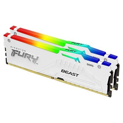 金士頓FURY BeastRGB DDR5 5600 32GB(16Gx2)記憶體-白KF556C36BWEAK2-32