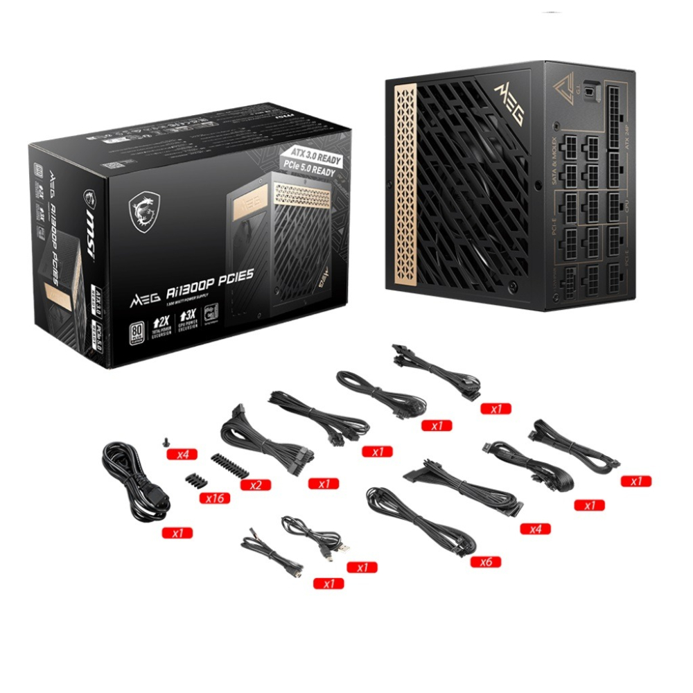 MSI 微星 MEG Ai1300P PCIE5 1300W 白金電源供應器-細節圖5