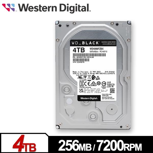 WD 黑標 4TB 3.5吋 SATA 電競硬碟 WD4006FZBX-細節圖2