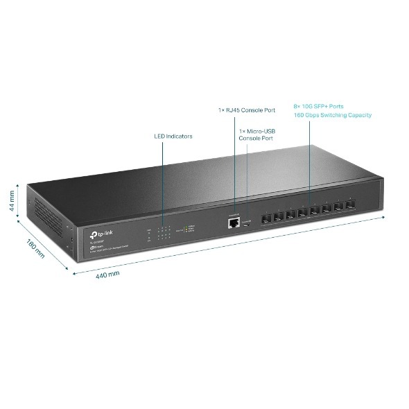 TP-LINK JetStream 8埠 10GE SFP+ L2+ 管理型交換器 TL-SX3008F(UN)-細節圖3