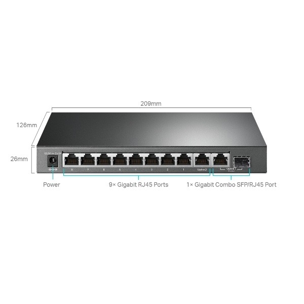 TP-LINK 10埠 Gigabit 簡易智慧型交換器 (含8埠PoE+) TL-SG1210MPE(UN)-細節圖3