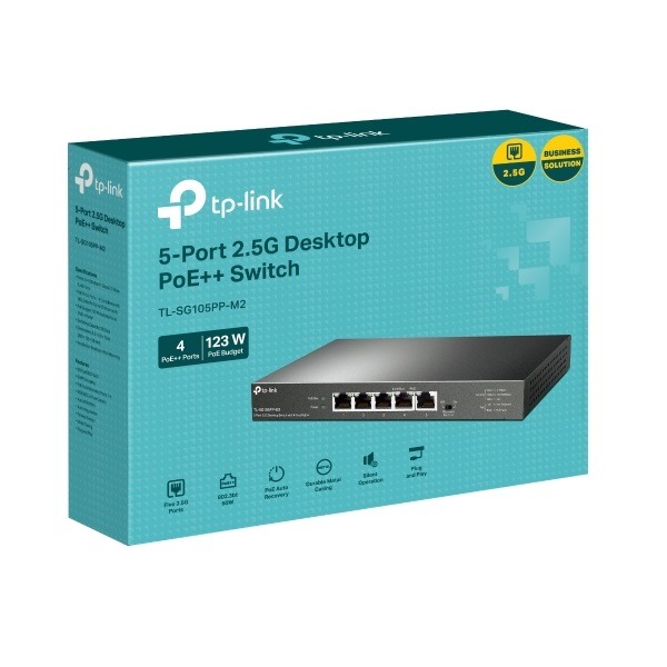 TP-LINK 5埠 2.5G 桌上型交換器 (含4埠PoE++)TL-SG105PP-M2(UN)-細節圖4