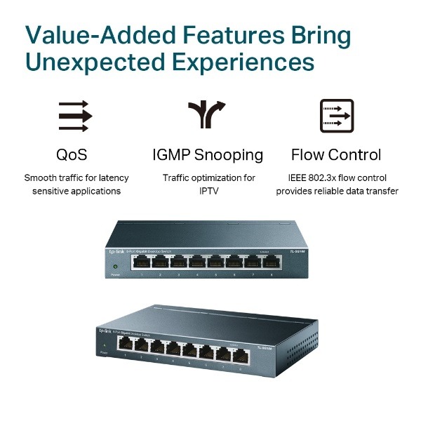 TP-LINK 8埠 專業級Gigabit 交換器 TL-SG108(UN)-細節圖4
