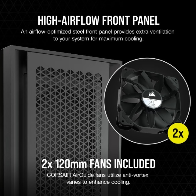 海盜船 CORSAIR 5000D AIRFLOW 鋼化玻璃 ATX 機殼(黑)-細節圖5