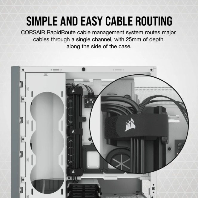 海盜船 CORSAIR 5000D AIRFLOW 鋼化玻璃 ATX 機殼(白)-細節圖5