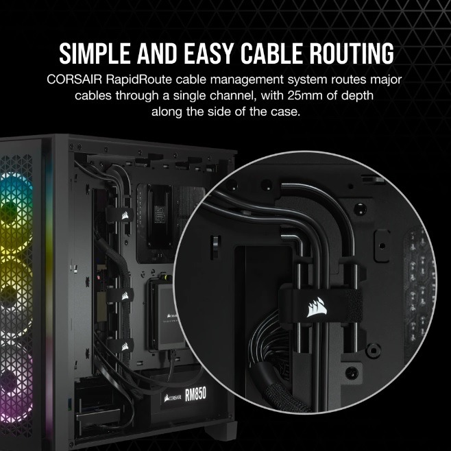 海盜船 CORSAIR 4000D AIRFLOW 鋼化玻璃 ATX 機殼(黑)-細節圖5