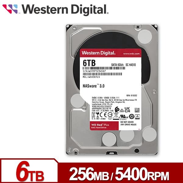 WD 紅標 Plus 6TB 3.5吋 NAS硬碟 WD60EFPX-細節圖2