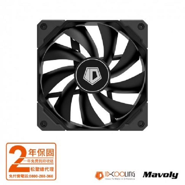 松聖 MAVOLY ID-COOLING TF-12025-BLACK HB液壓軸承散熱風扇-細節圖2