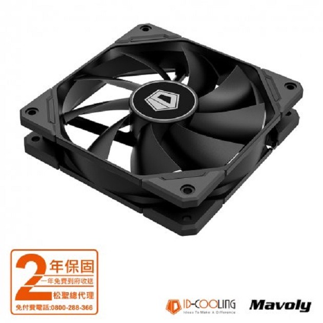 松聖 MAVOLY ID-COOLING TF-12025-BLACK HB液壓軸承散熱風扇-細節圖3