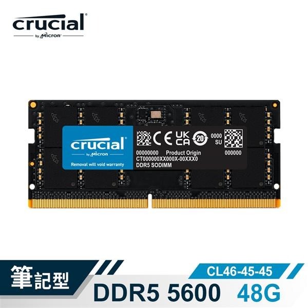 Micron 美光 Crucial NB-DDR5 5600 48G 筆記型記憶體 CT48G56C46S5-細節圖2