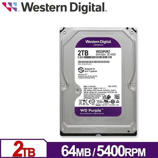 WD 紫標 2TB 3.5吋 SATA 監控系統硬碟 WD23PURZ-細節圖2