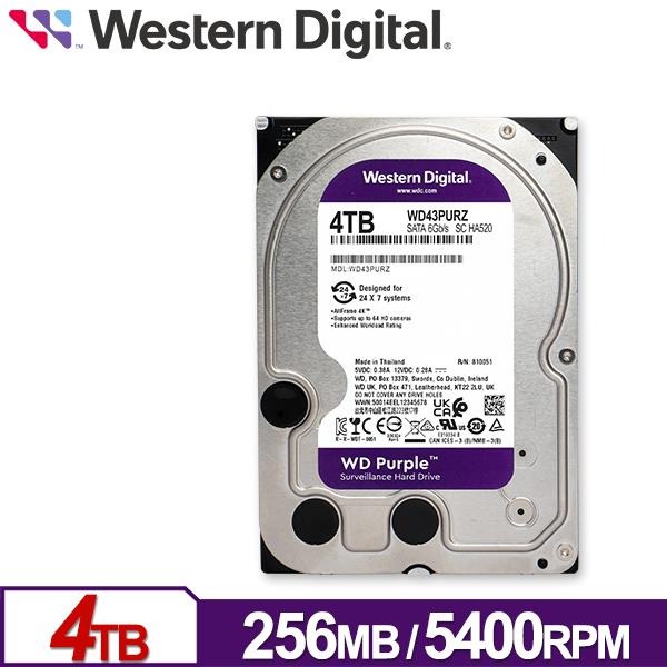 WD 紫標 4TB 3.5吋 SATA 監控系統硬碟 WD43PURZ-細節圖2