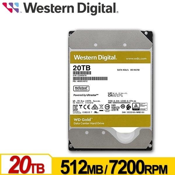 WD 金標 20TB 3.5吋 SATA 企業級硬碟 WD203KRYZ-細節圖2