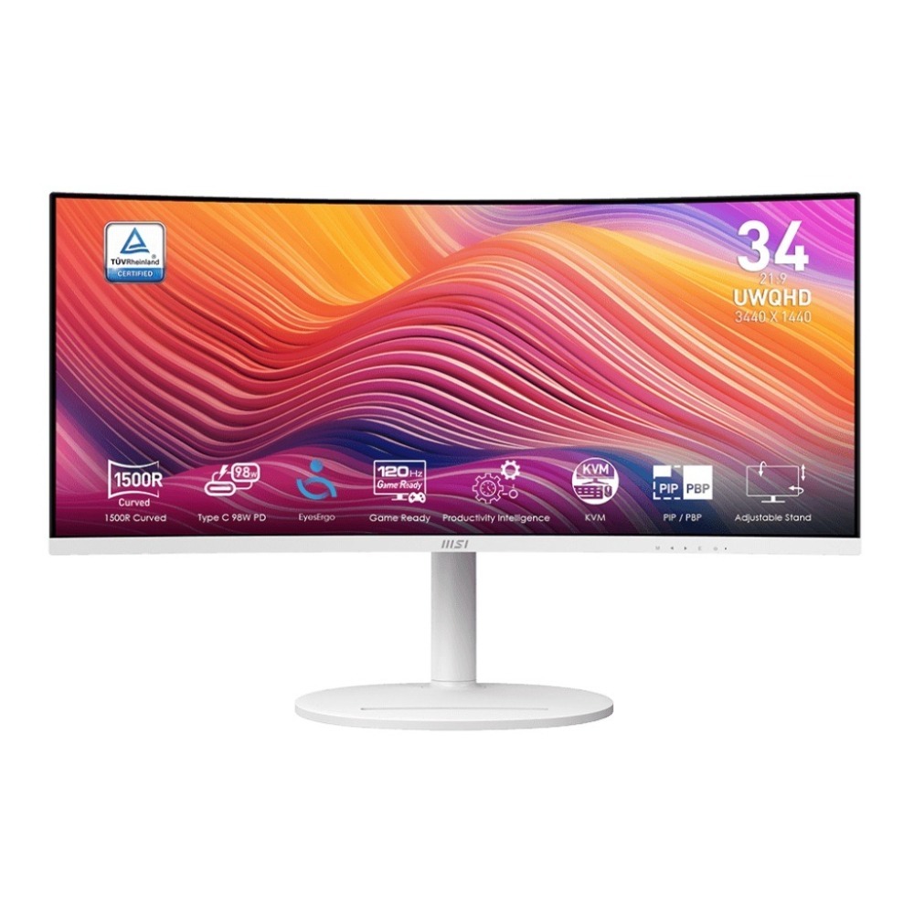 MSI 微星 Modern MD342CQPW 34型 曲面 2K 美型螢幕(白色)-細節圖2