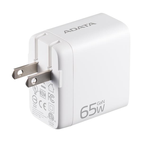 ADATA 威剛 65W GaN 氮化鎵超高速充電器(白)(3孔) CHARGERU-0653-QCPDWH-細節圖3