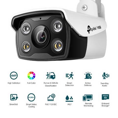 TP-LINK VIGI C340(2.8mm)(UN) 4MP 戶外全彩槍型監視器/商用網路監控攝影機-細節圖2