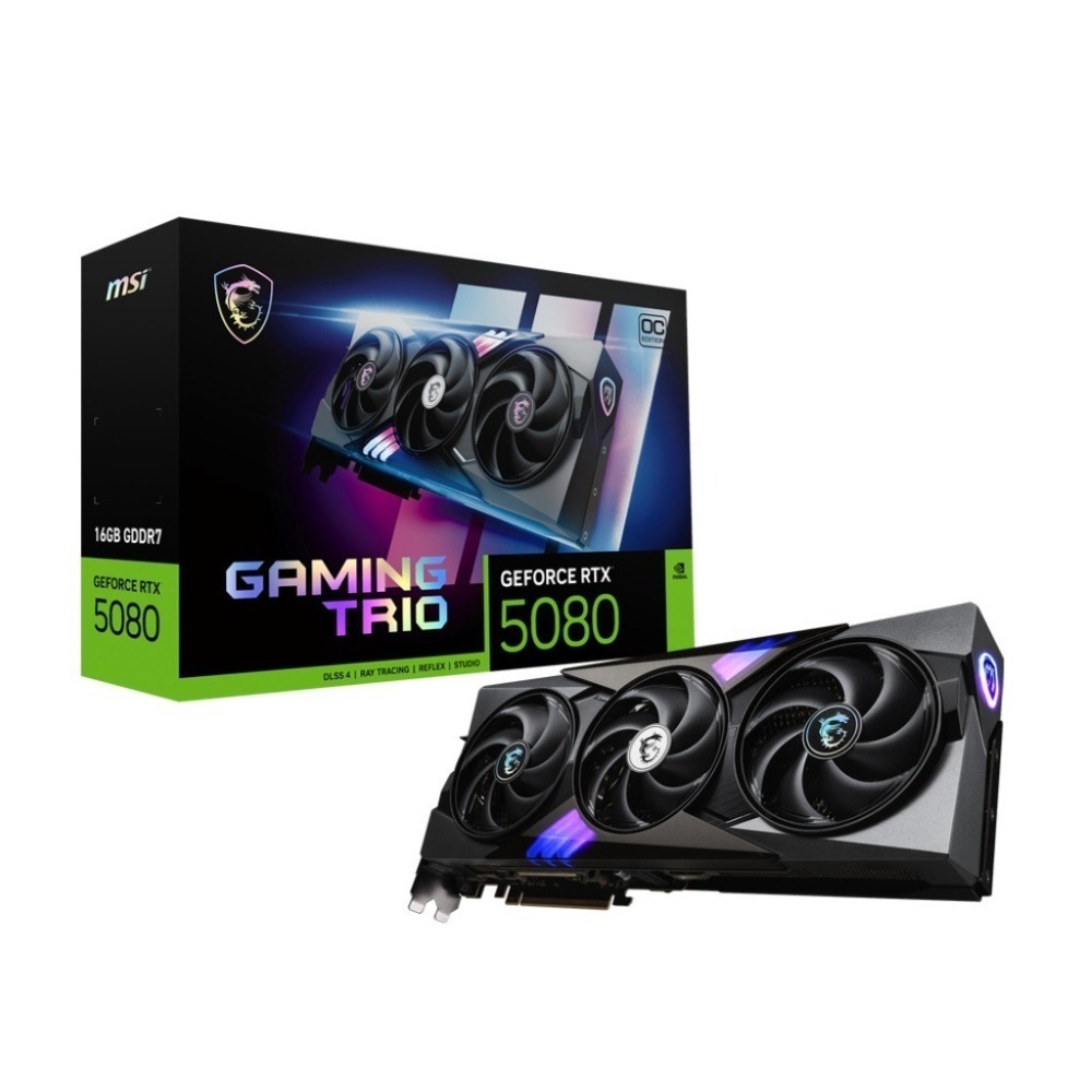 微星 MSI GeForce RTX 5080 16G GAMING TRIO OC 顯示卡