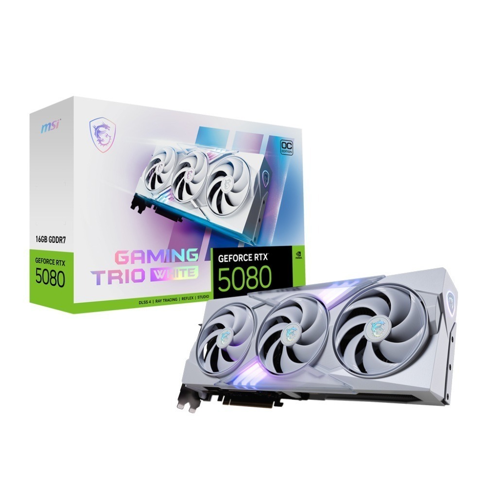 微星 MSI GeForce RTX 5080 16G GAMING TRIO OC WHITE 顯示卡