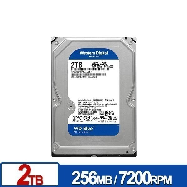WD 藍標 2TB 3.5吋 SATA硬碟 WD20EZBX-細節圖2