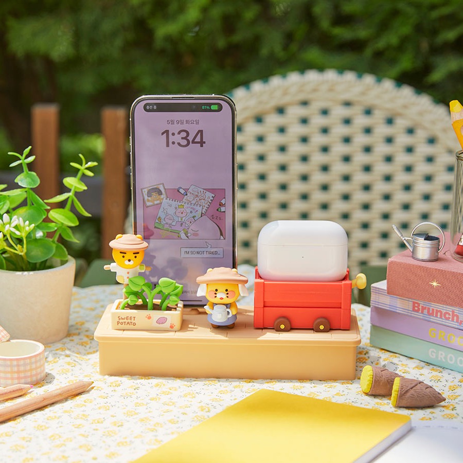 韓國連線款 kakao friends 三合一 蘋果充電器 apple watch 充電 支架 手錶充電架 充電線-細節圖2