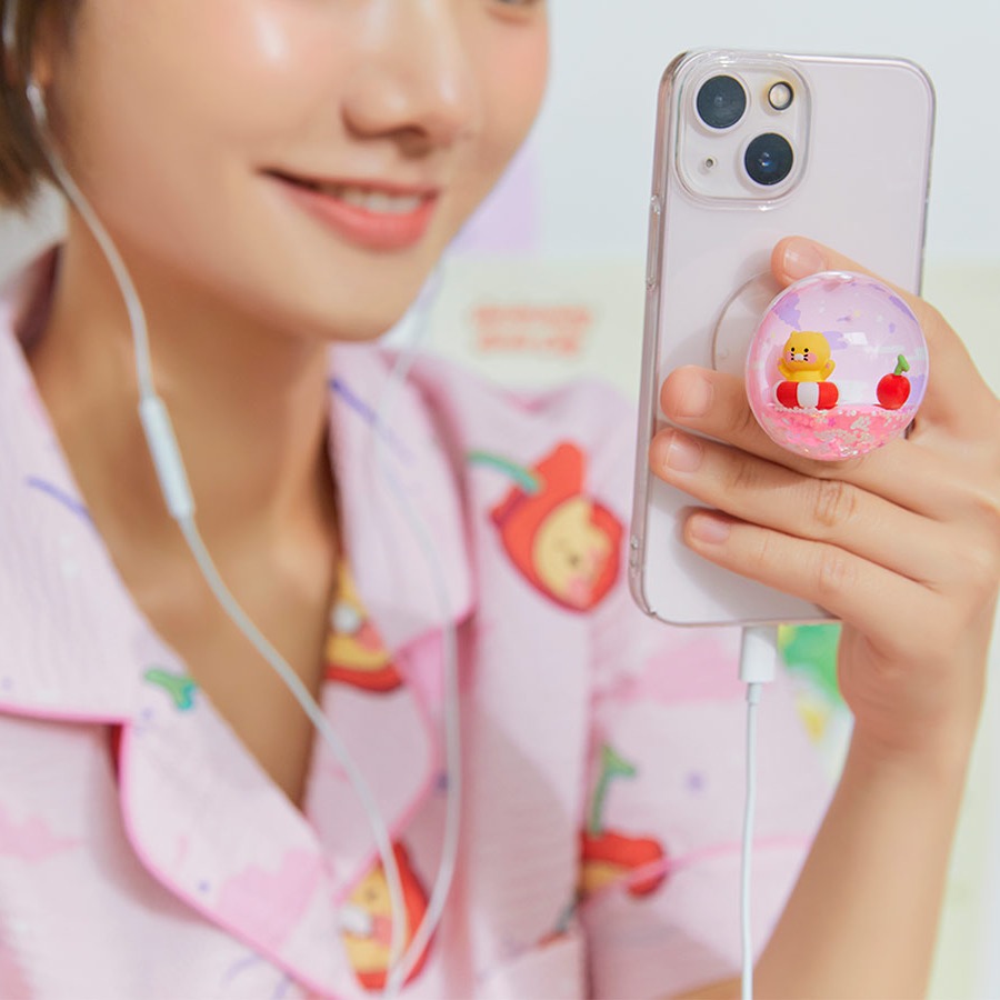 韓國連線款 kakao friends 夏日蘇打系列 手機支架 支架 手拿支架 捲線器-細節圖2