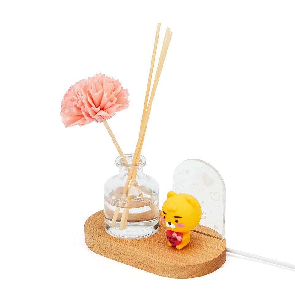 韓國連線款 kakao friends 萊恩 擴香 母親節禮物 康乃馨 發光夜燈 擴香瓶 母親節 小夜燈-細節圖5