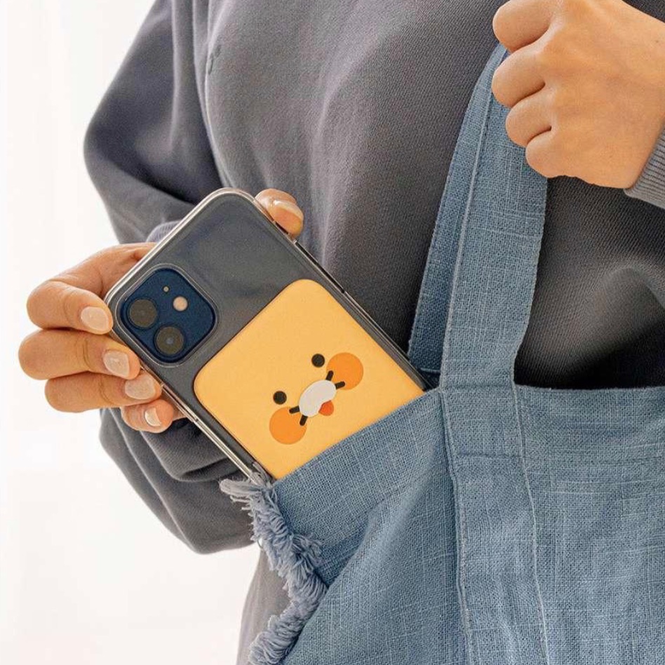 韓國連線 kakao friends 萊恩 春植 桃子 行動電源 無線充電 磁吸式行動電源 megsafe 充電寶-細節圖3