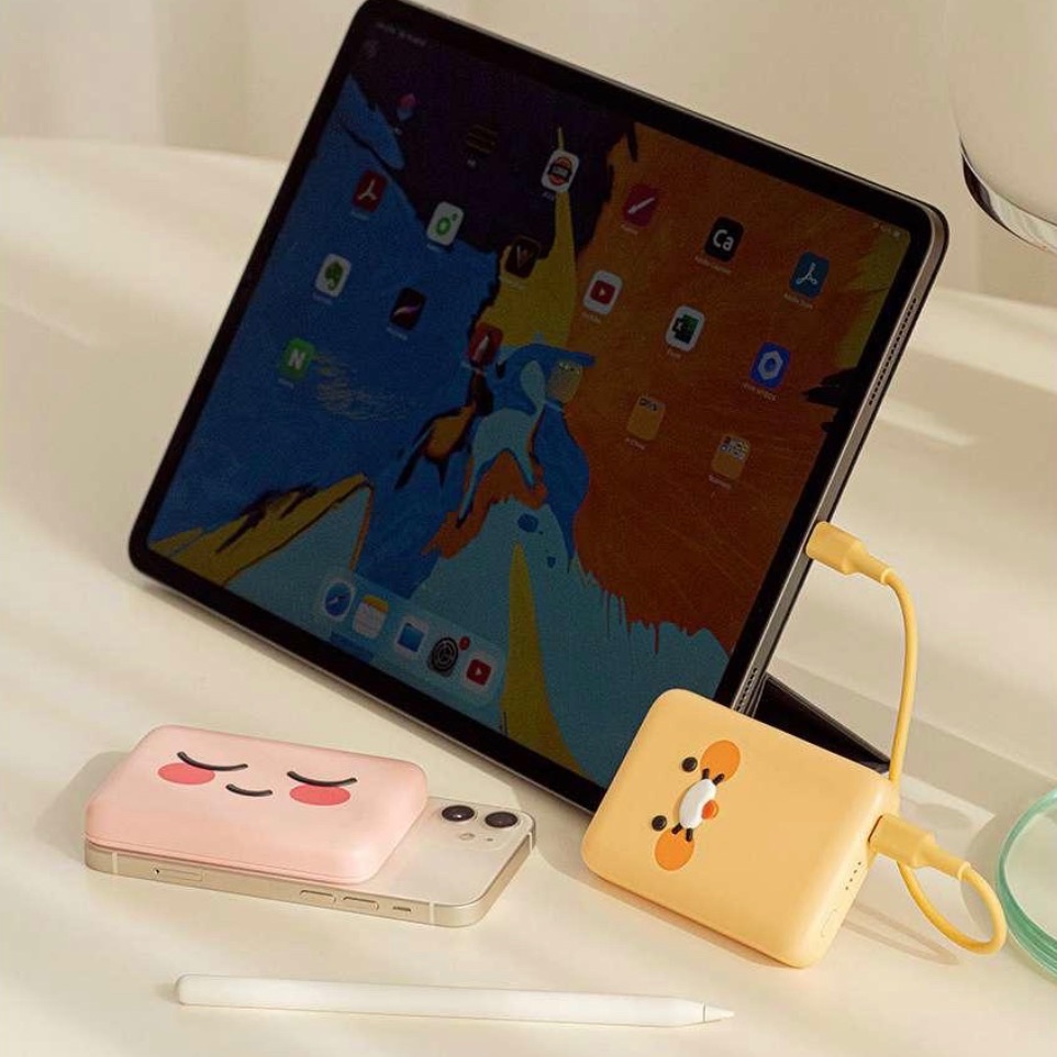 韓國連線 kakao friends 萊恩 春植 桃子 行動電源 無線充電 磁吸式行動電源 megsafe 充電寶-細節圖9