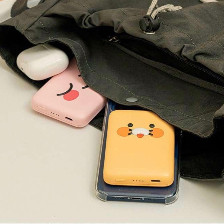 韓國連線 kakao friends 萊恩 春植 桃子 行動電源 無線充電 磁吸式行動電源 megsafe 充電寶-細節圖10