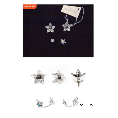 [안녕KOREA ]🌟BIGBANG官方代購 施華洛世奇水晶耳環套組 銀 官方週邊代購