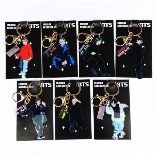 [안녕KOREA ]🌟 BTS 壓克力吊飾 透明壓克力 鑰匙圈 防彈少年團 現貨