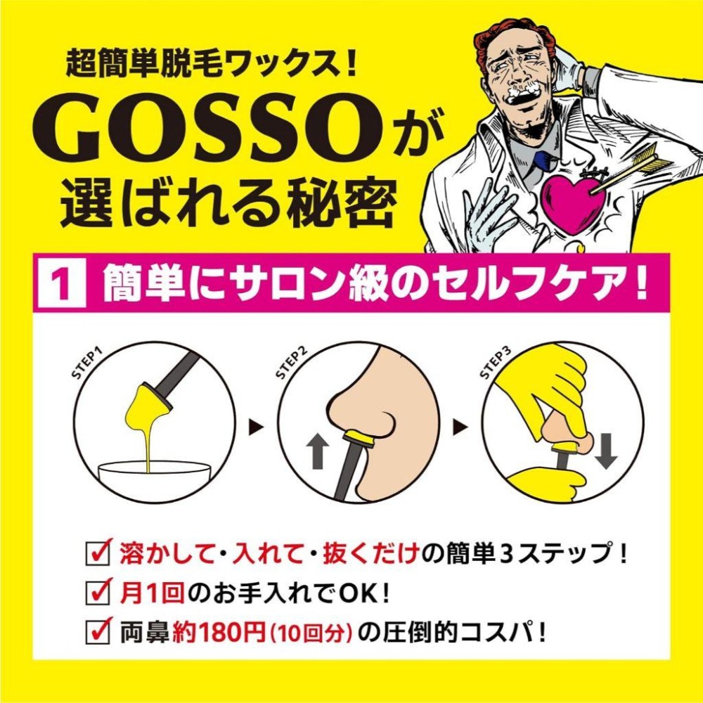 現貨在台 日本境內正品 脫鼻毛蠟 20支份 日本GOSSO 最新產品 男女皆適用 10次份-細節圖6