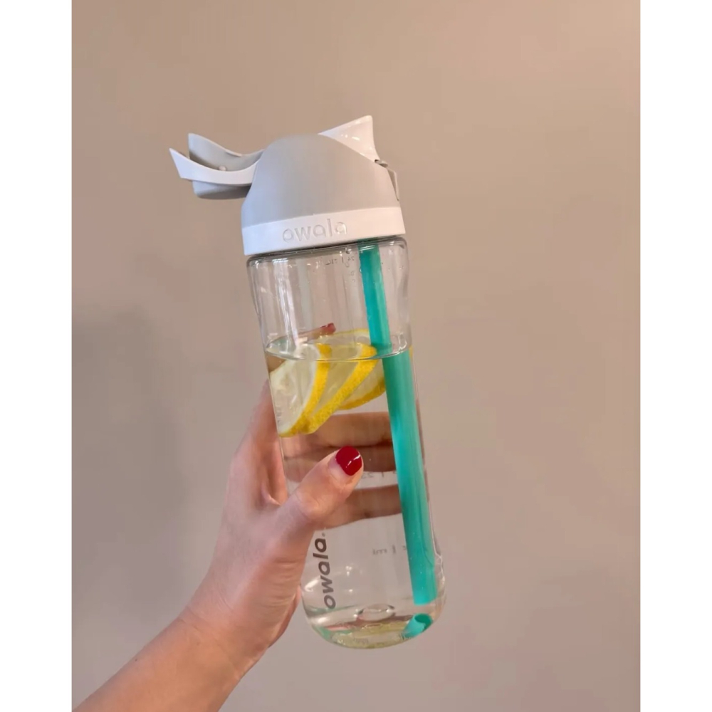 保證正貨⭐️ Owala FreeSip Tritan 美型透明水瓶 25oz / 740ml [白灰色]-細節圖5