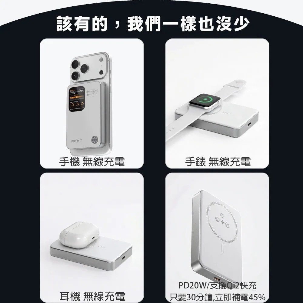 [預購]⭐️POLYBATT PB11 防爆固態電池AI智能快充行動電源 10000mAh 多色可選  ‼️高評價行‼️-細節圖8