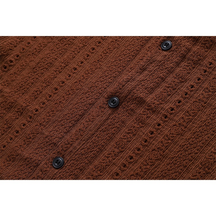 長袖襯衫 鏤空襯衫 簍空 花紋 復古 寬鬆版型 素面襯衫 韓系穿搭 - SIRPRICE Select Shop-細節圖6