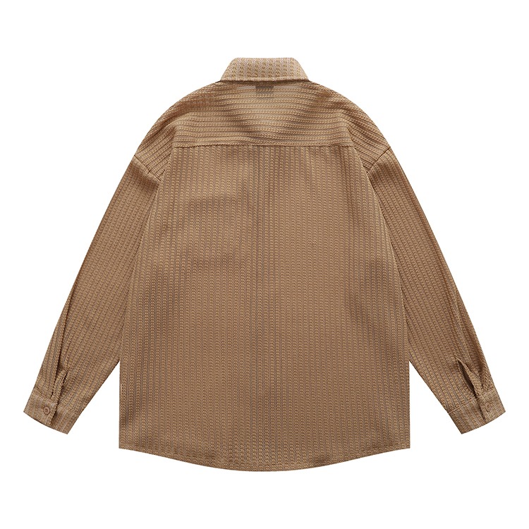 長袖襯衫 鏤空襯衫 簍空 口袋襯衫 寬鬆版型 素面襯衫 韓系穿搭 - SIRPRICE Select Shop-細節圖5