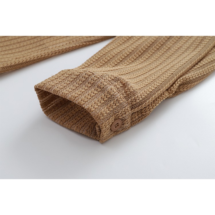 長袖襯衫 鏤空襯衫 簍空 口袋襯衫 寬鬆版型 素面襯衫 韓系穿搭 - SIRPRICE Select Shop-細節圖9