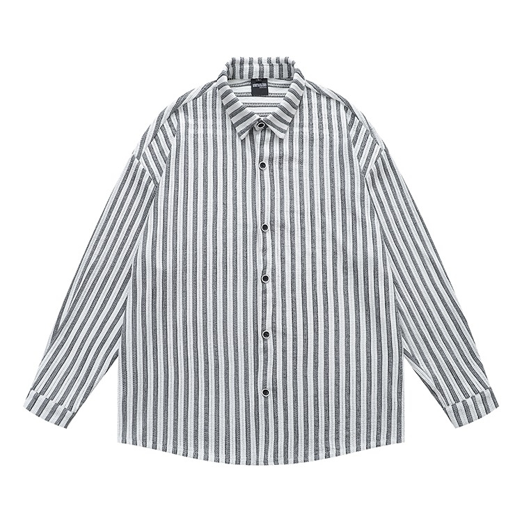 長袖襯衫 直條紋 鏤空襯衫 簍空 條紋襯衫 寬鬆版型 素面襯衫 韓系穿搭 - SIRPRICE Select Shop-細節圖4