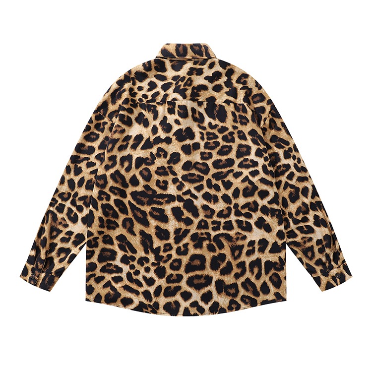 長袖襯衫 花襯衫 豹紋 動物紋 復古 口袋襯衫 襯衫男 休閒襯衫 - SIRPRICE Select Shop-細節圖2