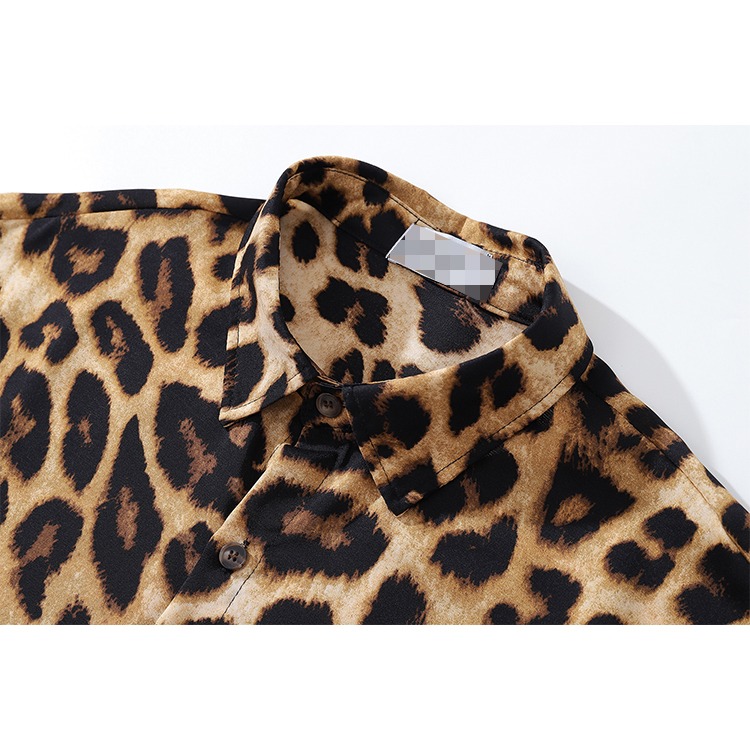 長袖襯衫 花襯衫 豹紋 動物紋 復古 口袋襯衫 襯衫男 休閒襯衫 - SIRPRICE Select Shop-細節圖3