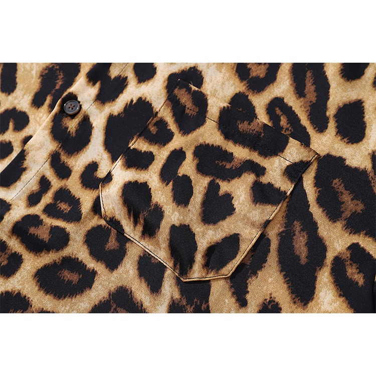 長袖襯衫 花襯衫 豹紋 動物紋 復古 口袋襯衫 襯衫男 休閒襯衫 - SIRPRICE Select Shop-細節圖4