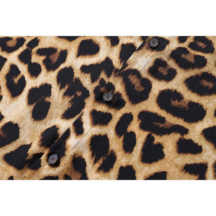 長袖襯衫 花襯衫 豹紋 動物紋 復古 口袋襯衫 襯衫男 休閒襯衫 - SIRPRICE Select Shop-細節圖5