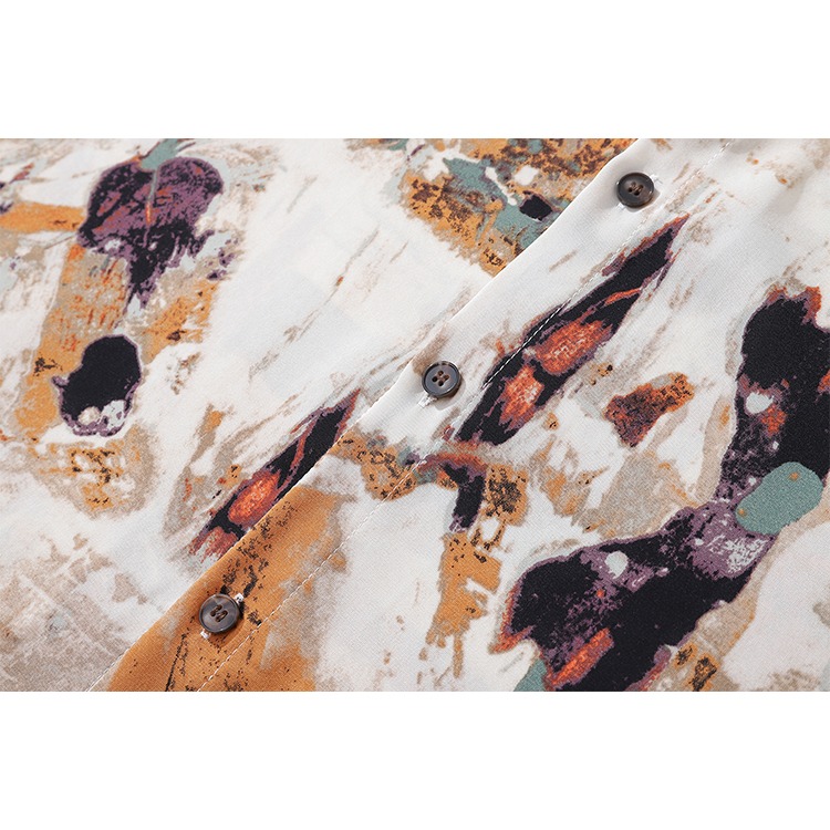 長袖襯衫 花襯衫 復古 藝術家 設計師 暈染 口袋襯衫 襯衫男 休閒襯衫 - SIRPRICE Select Shop-細節圖5