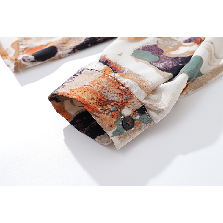 長袖襯衫 花襯衫 復古 藝術家 設計師 暈染 口袋襯衫 襯衫男 休閒襯衫 - SIRPRICE Select Shop-細節圖8