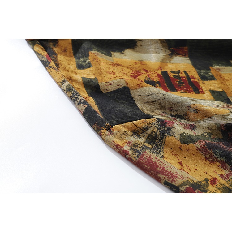 長袖襯衫 花襯衫 港風 復古 古著 抽象 口袋襯衫 襯衫男 休閒襯衫 - SIRPRICE Select Shop-細節圖7