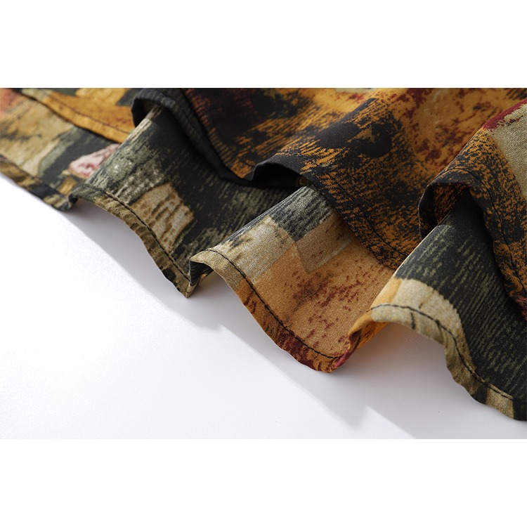 長袖襯衫 花襯衫 港風 復古 古著 抽象 口袋襯衫 襯衫男 休閒襯衫 - SIRPRICE Select Shop-細節圖9