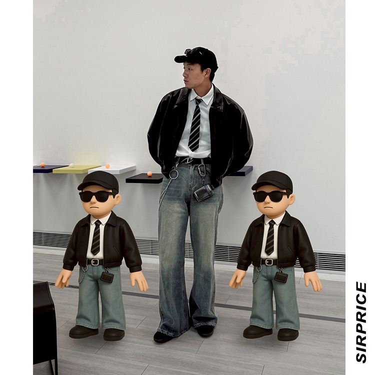 街頭短版 BOXY FIT 皮外套 夾克外套 短寬版型 韓系穿搭 男生外套 - SIRPRICE Select Shop-細節圖5