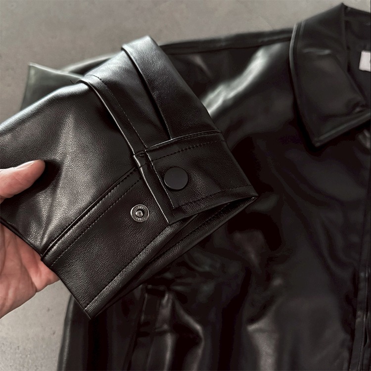 街頭短版 BOXY FIT 皮外套 夾克外套 短寬版型 韓系穿搭 男生外套 - SIRPRICE Select Shop-細節圖11