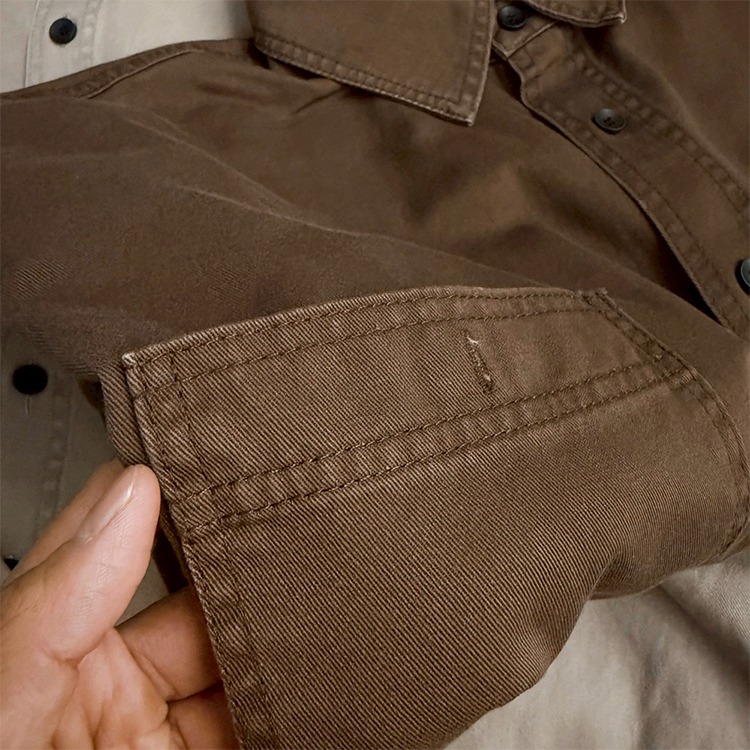 BOXY FIT 短寬重磅水洗襯衫 素面襯衫 韓系穿搭 長袖襯衫 男襯衫 - SIRPRICE Select Shop-細節圖9