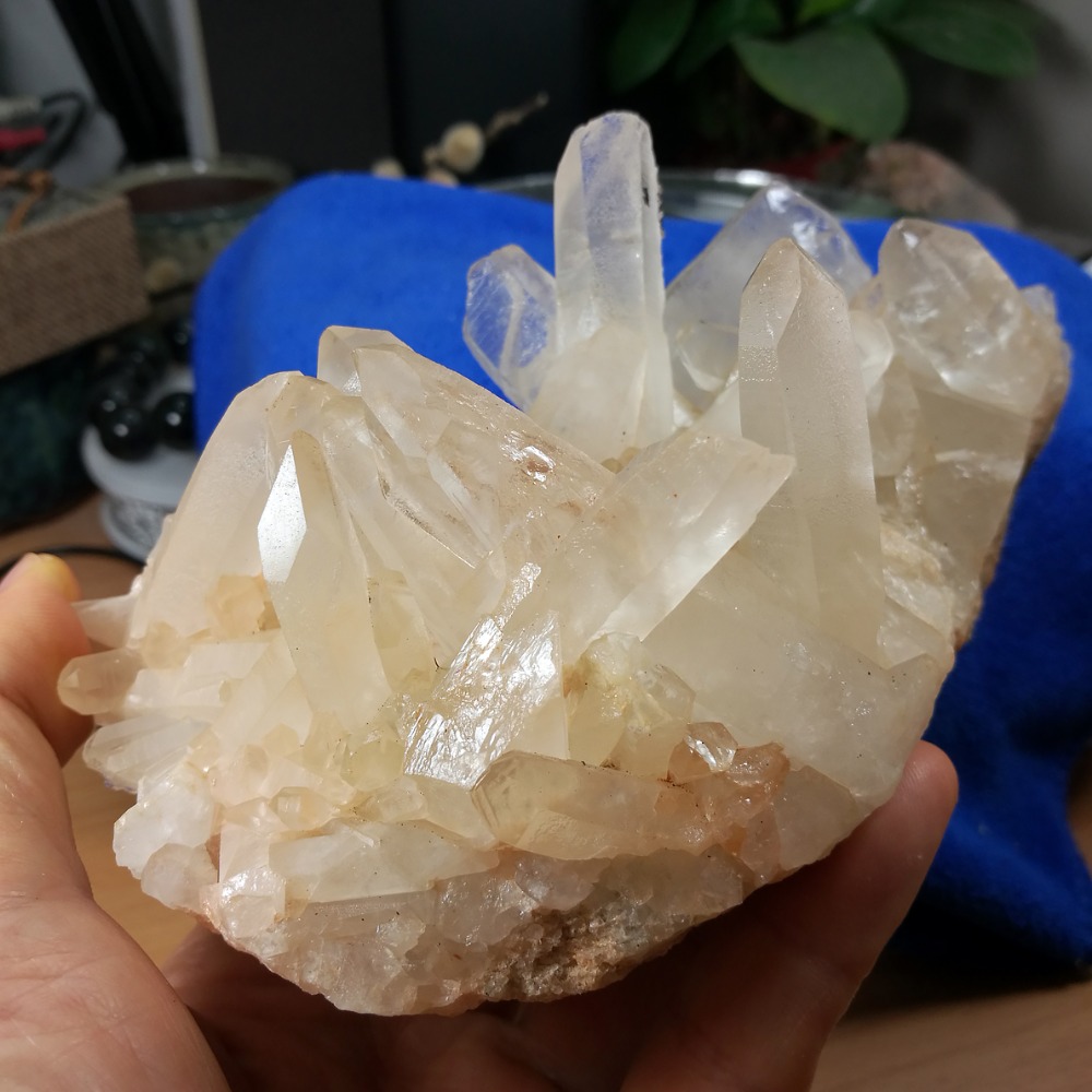 [友克鑫礦業]ac1384約重611g-白水晶簇 水晶柱 原礦-細節圖2